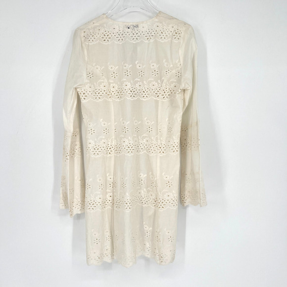 Vtg Crosstree Lane‎ Cardigan Womens S White Eyelet Lace Boho Floral Cottage - Picture 2 of 9